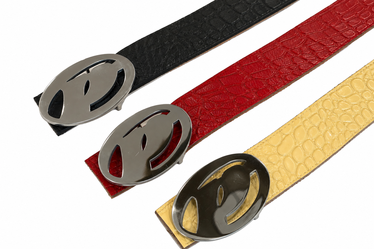 Poet' Logo Buckle Red Belt