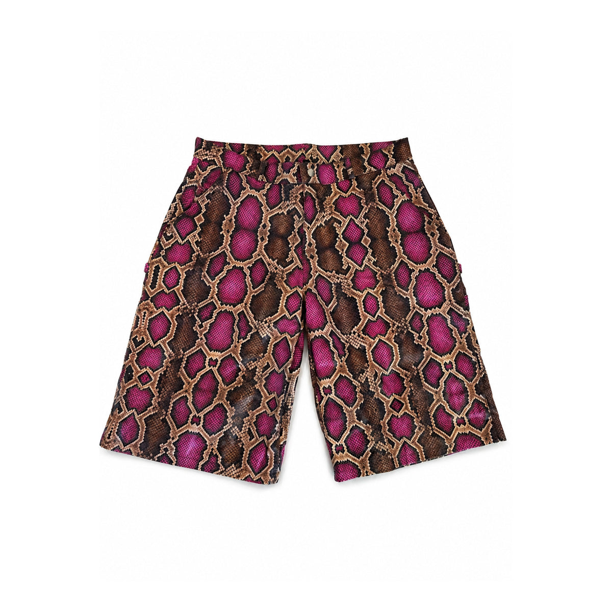 Poet' Wildberry Python Leather Shorts