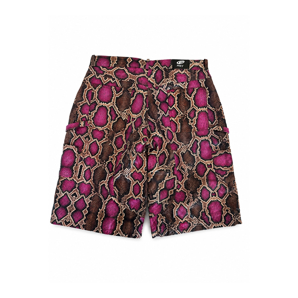 Poet' Wildberry Python Leather Shorts