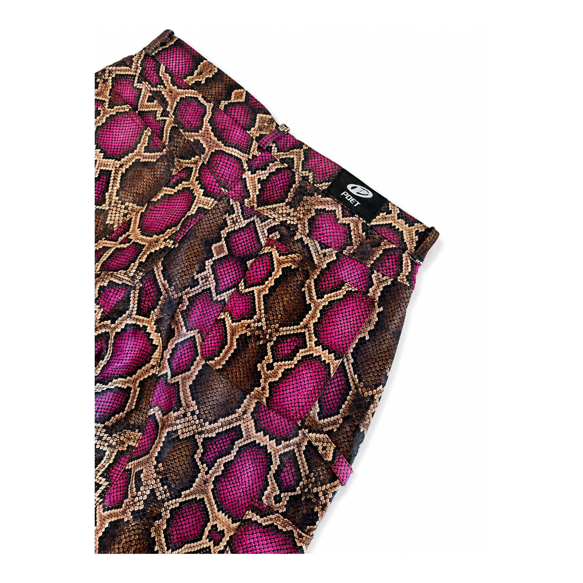 Poet' Wildberry Python Leather Shorts
