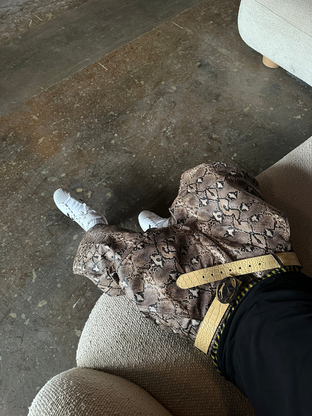 Poet' Brown Python Shorts
