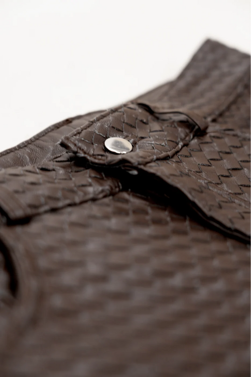 Poet' Interwoven Leather Pants