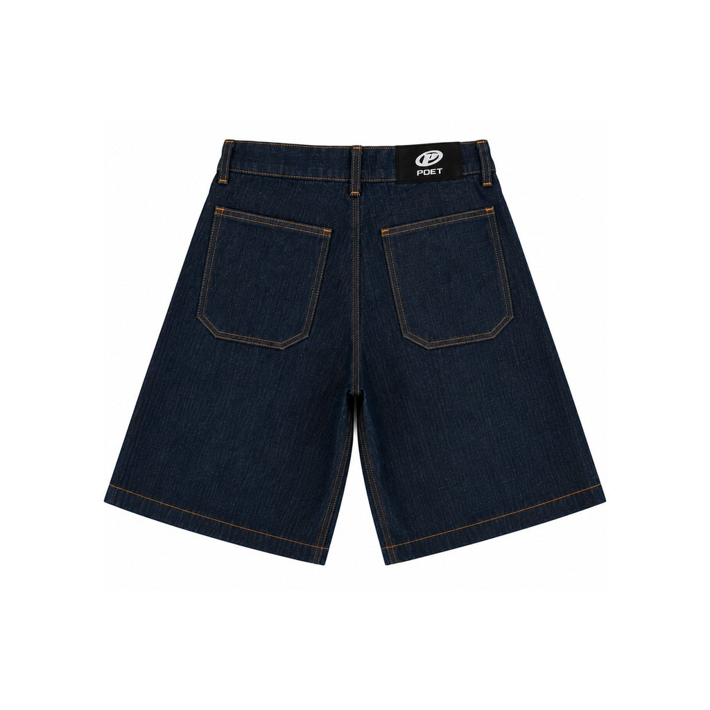 Poet' Raw Denim Pleated Shorts